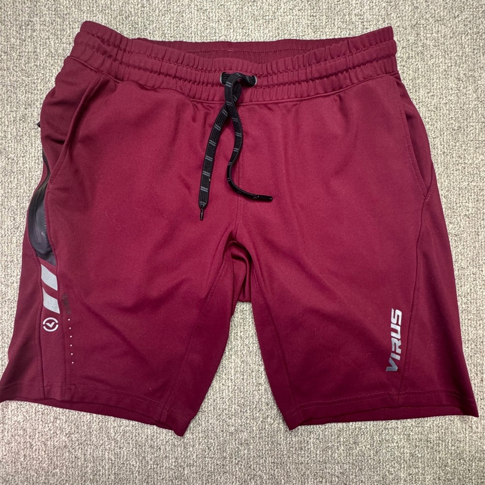 Virus Iconx Men's Performance Athletic Shorts Maroon Size Large NWOT Training